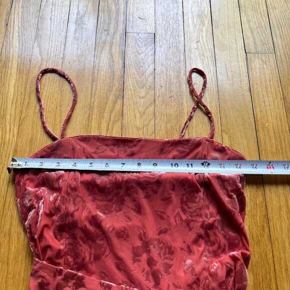 Intimately Free People Size S Pink Blush Velvet Floral Ruffled Mini Dress - Picture 12 of 15